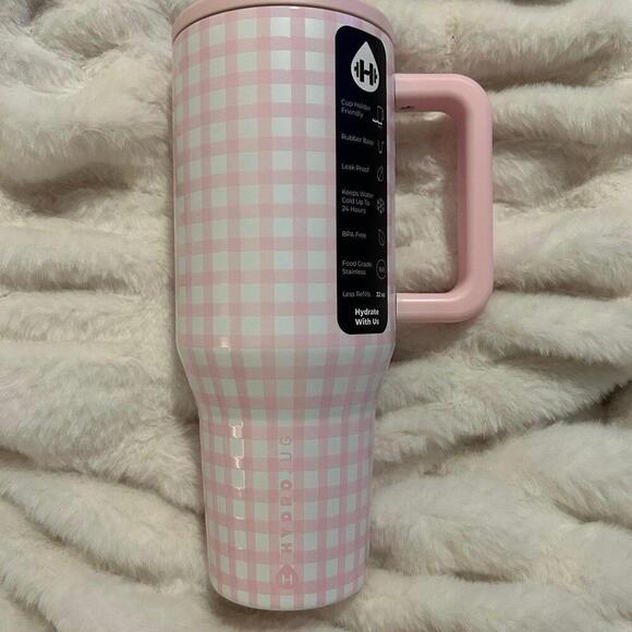 HydroJug Traveler 32 oz Pink Gingham BNWT - Picture 2 of 5